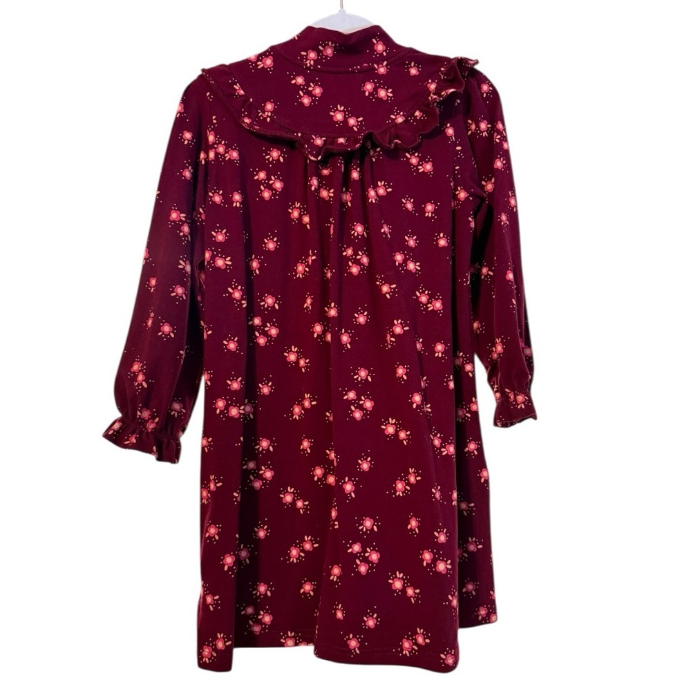 Forever Young by Sue Gang Girls Dress 7Y Vintage Style Floral Burgundy Ruffle - Picture 4 of 7